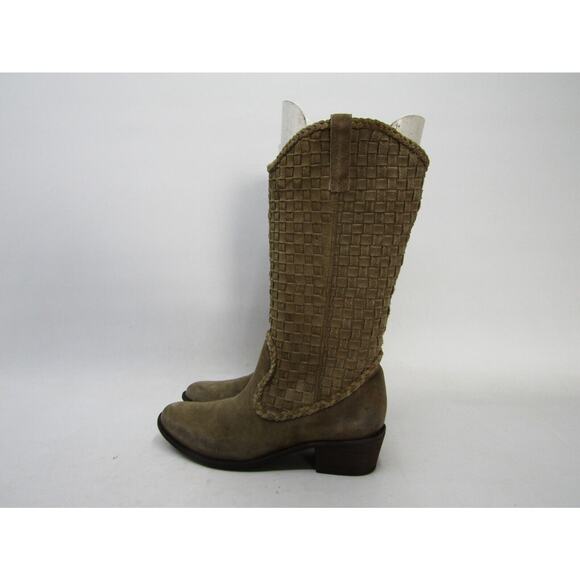 Steven by Steve Madden Womens Sz 10 M Brown Suede Woven Fashion Knee High Boots - Picture 1 of 11